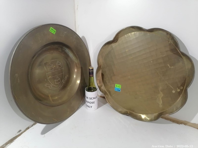 1770 - Pair of Large Brass Trays