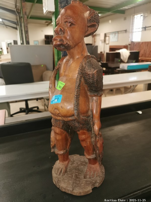 467 - Wooden Carved African Man Figurine
