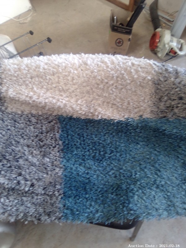 113 Fluffy Blue and Grey rug