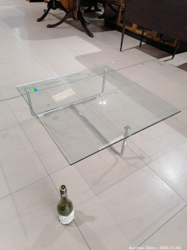 249 - Modern Chrome and Glass Coffee Table