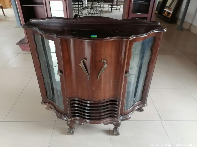 2233 - Lovely Vintage Radiogram with Display Cabinet on side with Doors