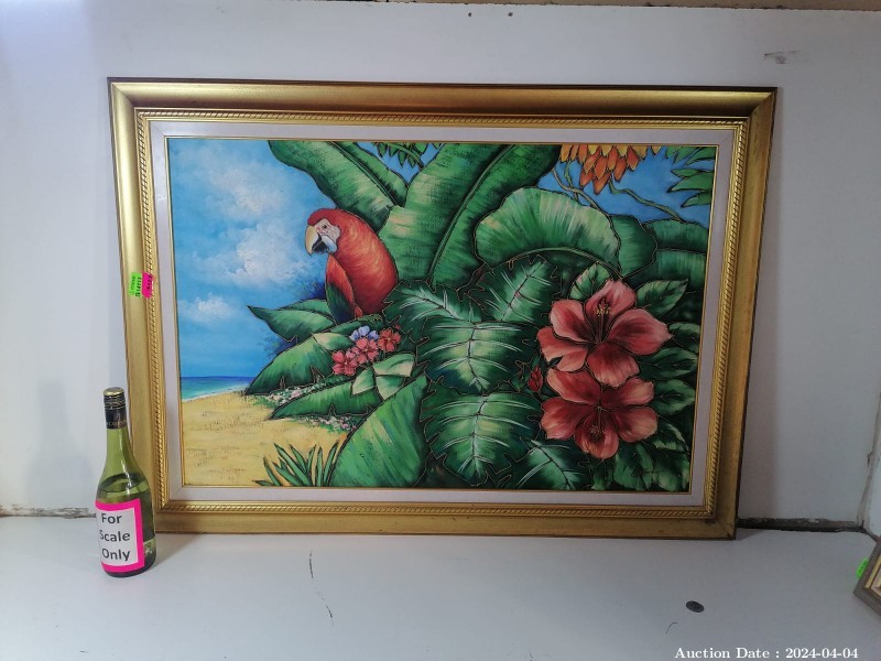 Lot 6333 - Tropical Parrot Painting