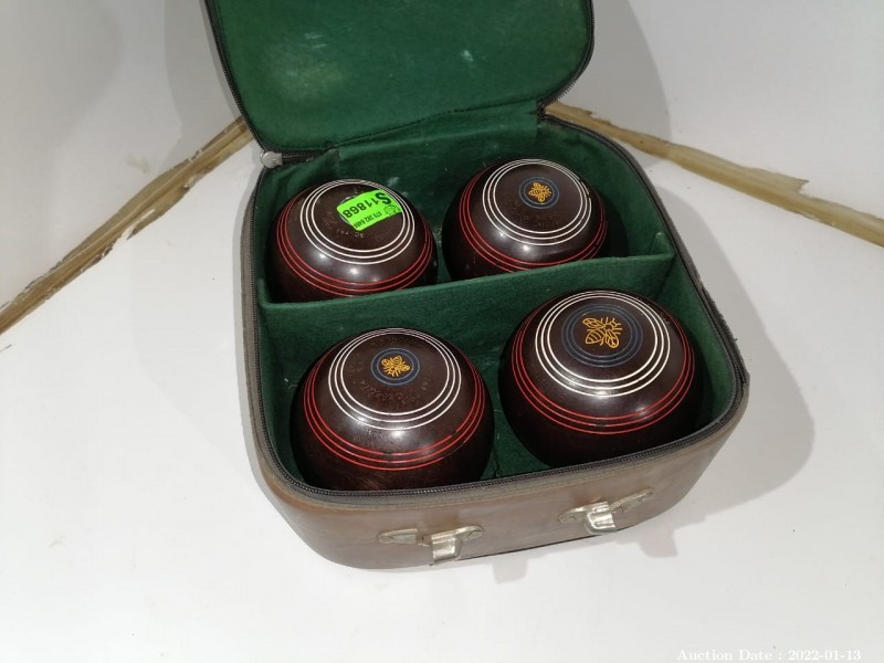 317 - Set of Vintage Bowling Balls in Carry Case