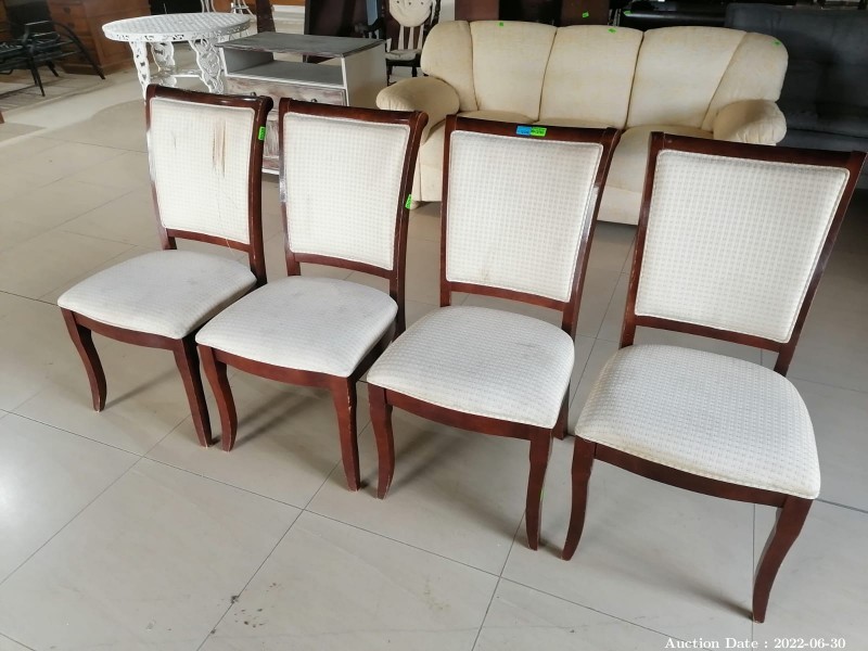 2246 - Wood & Upholstered Dining Room Chairs (4)