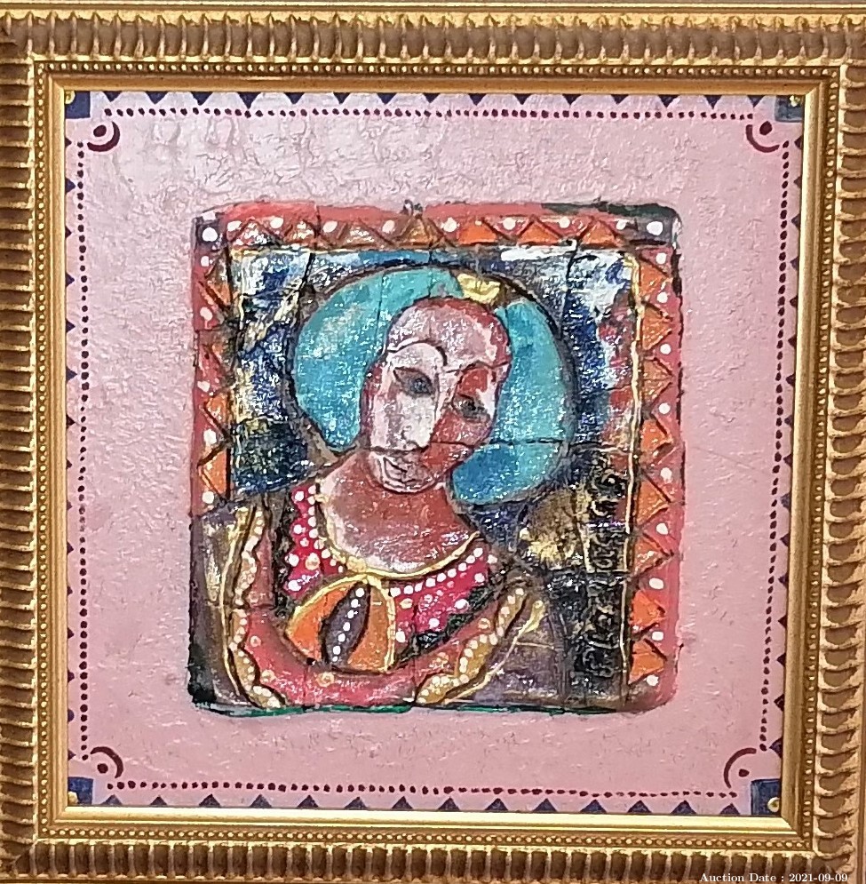 Lot 404 - Beautifully Framed Painted Tile by Pieter Lessing - with Certificate of Authenticity