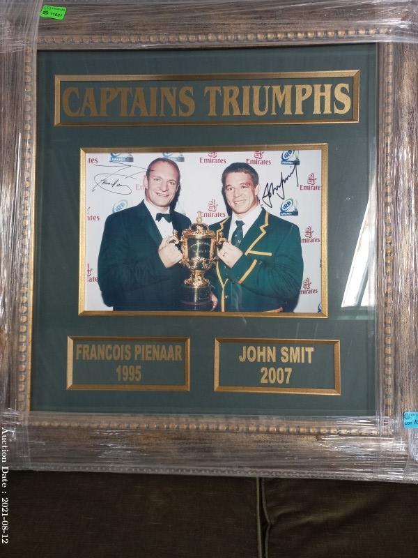 143 - SA World Cup Rugby Memorabilia - Signed by Francois Pienaar & John Smit
