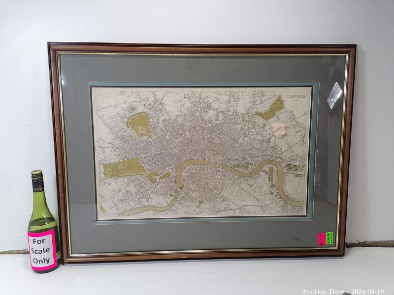 Lot 5922 - Pair of Vintage Framed Maps - London & Paris