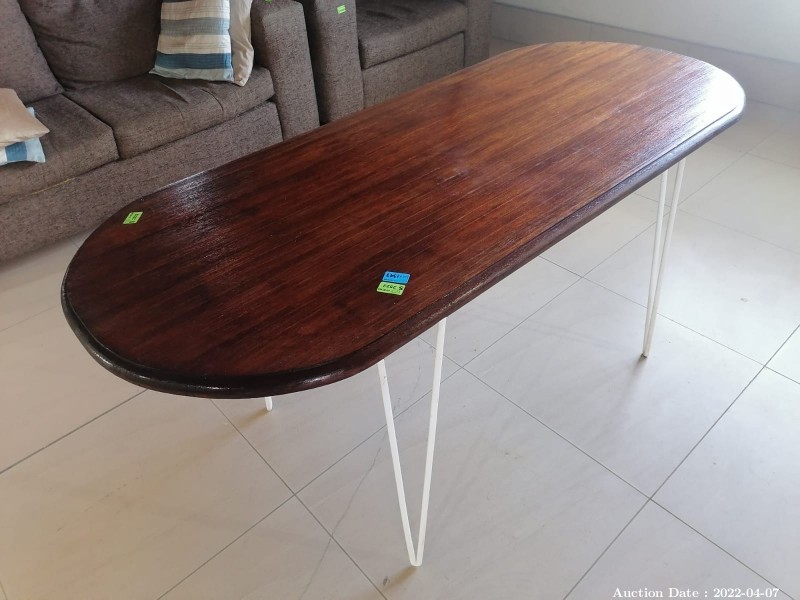 1347 -  Wooden Table with Metal Legs