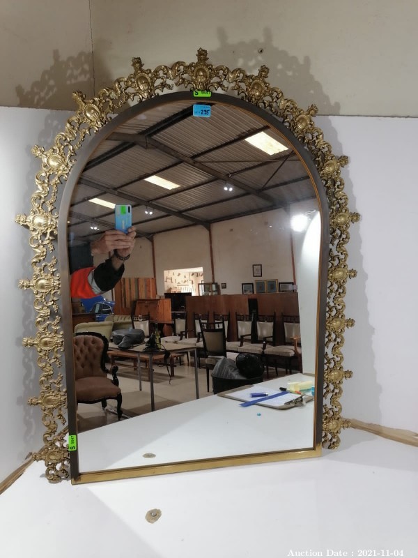 235 - Ornate Brass Framed Mirror