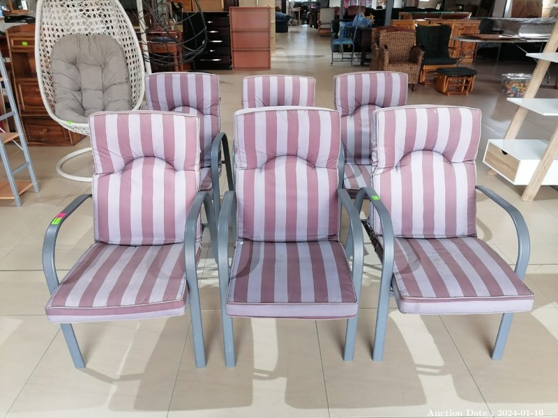 4700 - 6 Lovely Adjustable Patio Chairs with Cushions