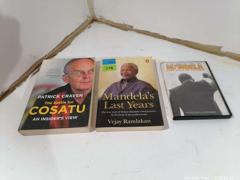 Lot 1553 - 2 x South African Political Books & 1 x Mandela DVD