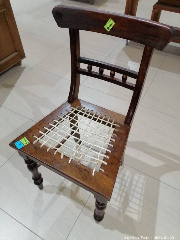 427 - Wooden Riempie Chair