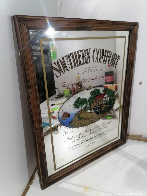 Lot 1500 - 1 x Southern Comfort Wall Hanging Mirror