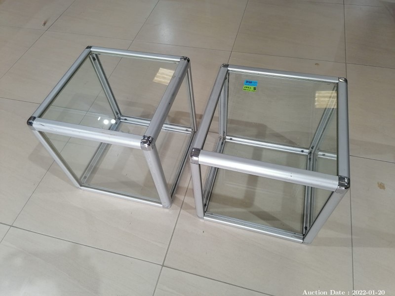 388 - Pair of Perspex And Aluminium Display Cubes