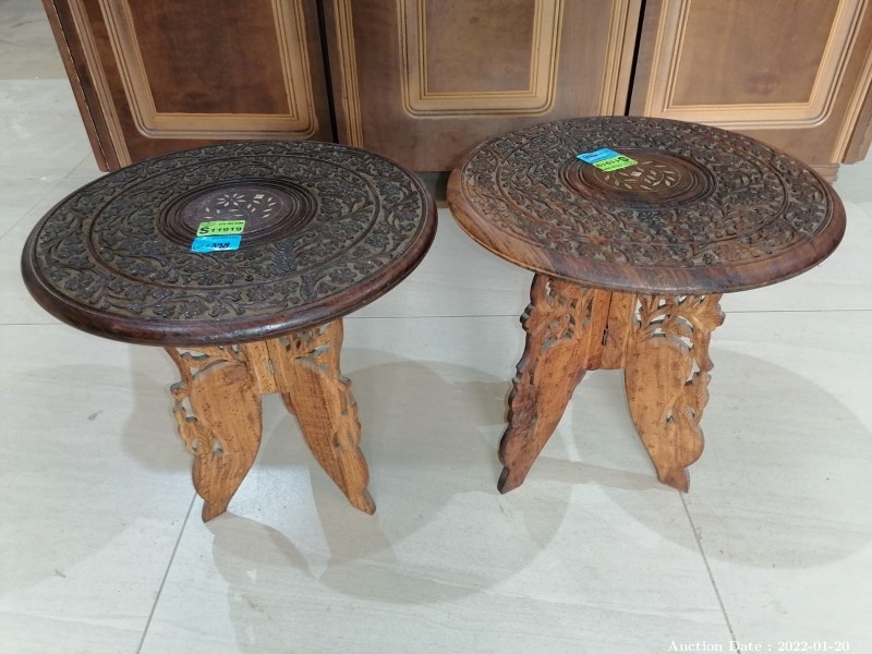 398 - Pair of Ornate Carved Side Tables
