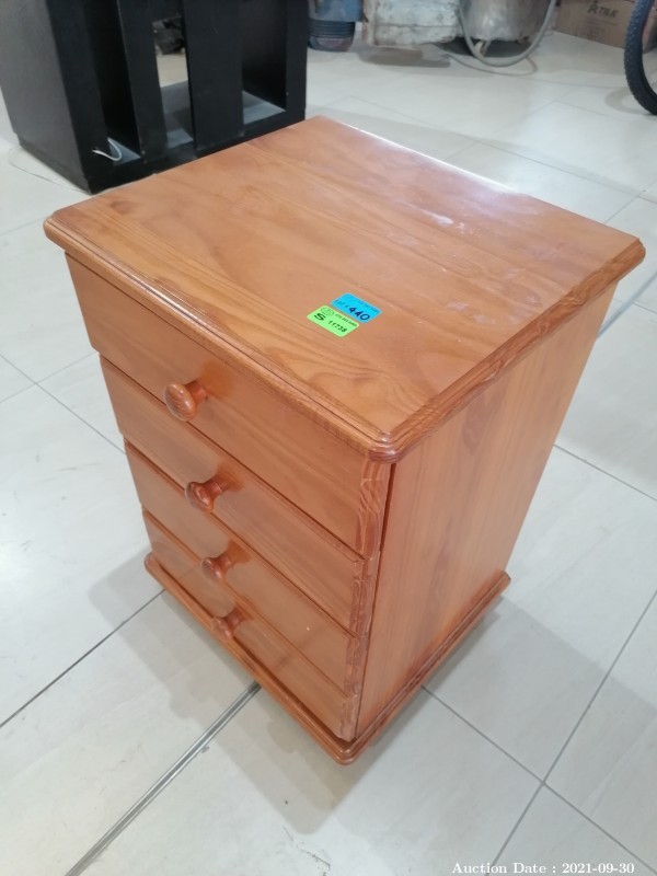1447 - Solid Wood Pedestal with Drawers