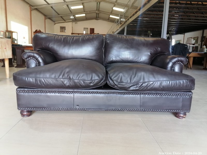 6741- 1x Leather Two Seater Couch 