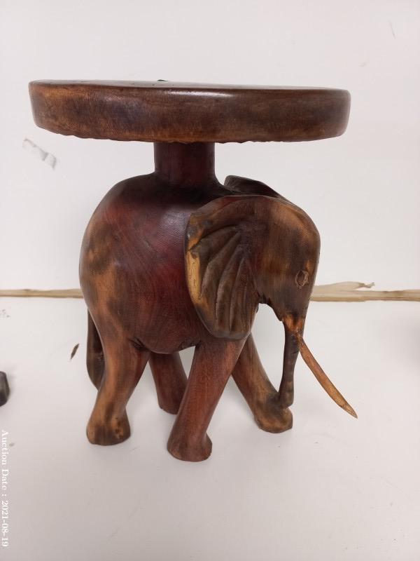 325 - Solid Wood Elephant Pedestal