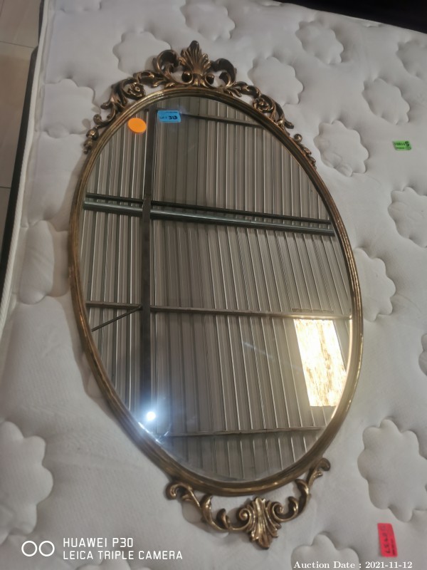 325 - Oval Mirror with Copper Frame