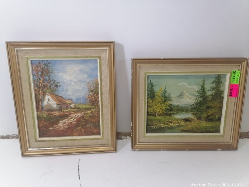 Lot 6326 - Pair of Framed Landscape Paintings