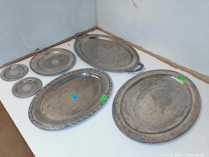 337 - Selection of 6 Silver Plated Platters