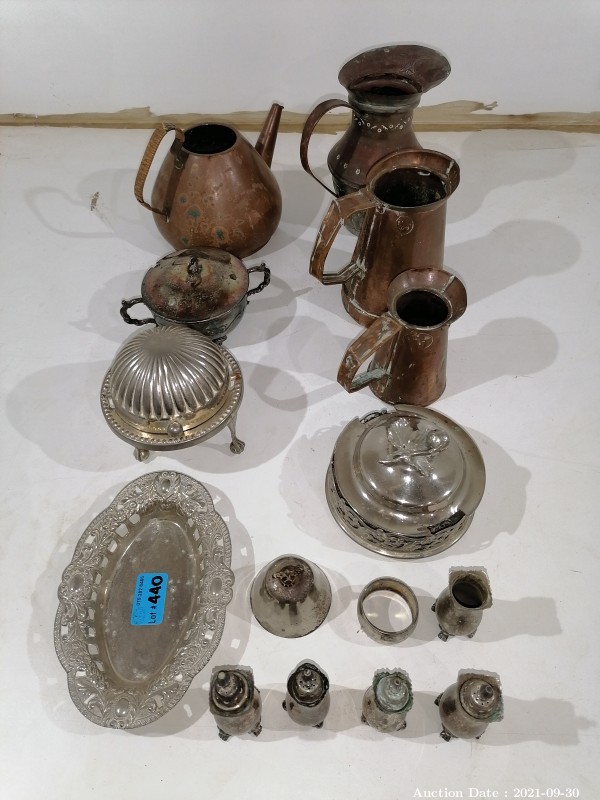1440 - Assorted Brass and Silver Plated Items (17 pieces)
