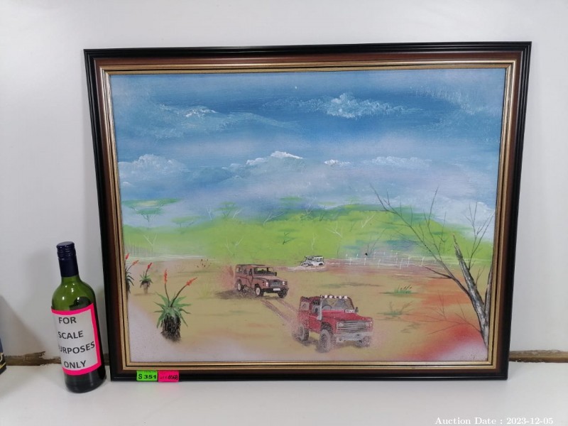 4162 - Exquisite Framed Painting of Land Rovers
