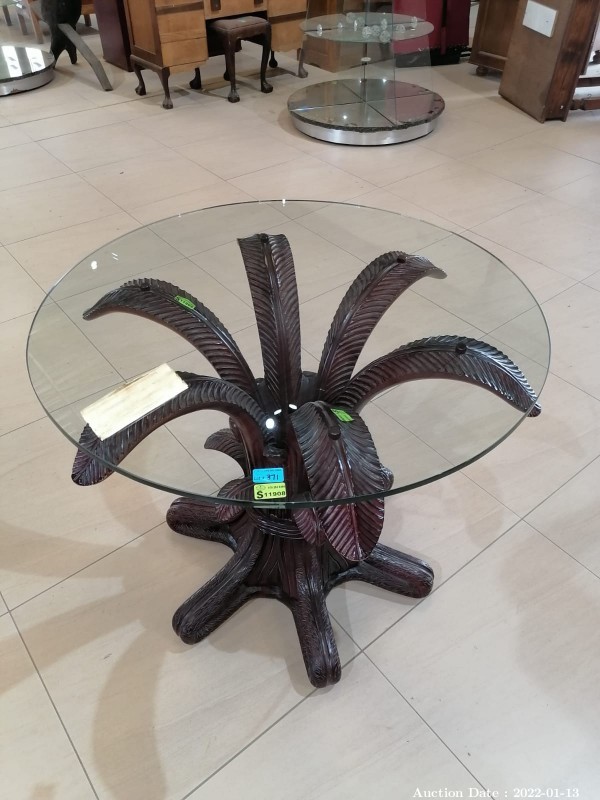 371 - Beautiful Glass Topped   Table