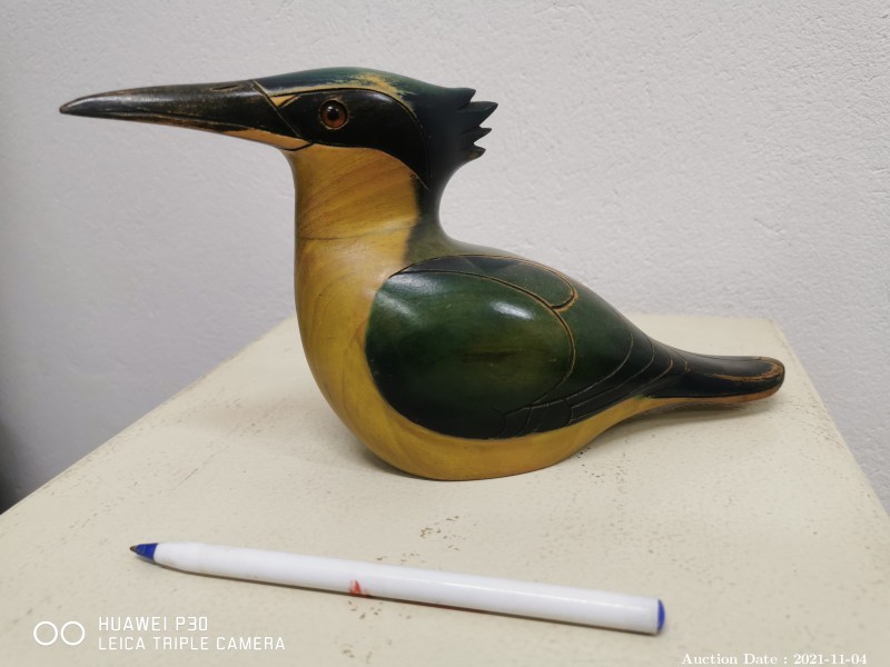 315 - Wooden Sculpture by Feathers of Knysna - Sacred Kingfisher