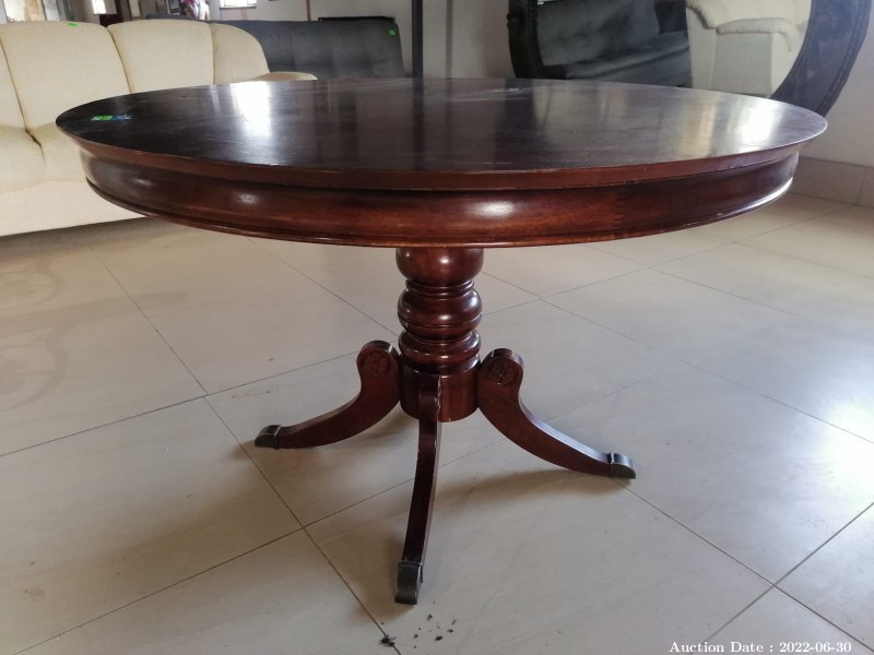 2242 - Wooden Dining Room Table with Carving Detail