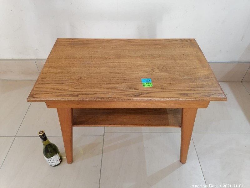304 - Solid Wood Oak  Side Table