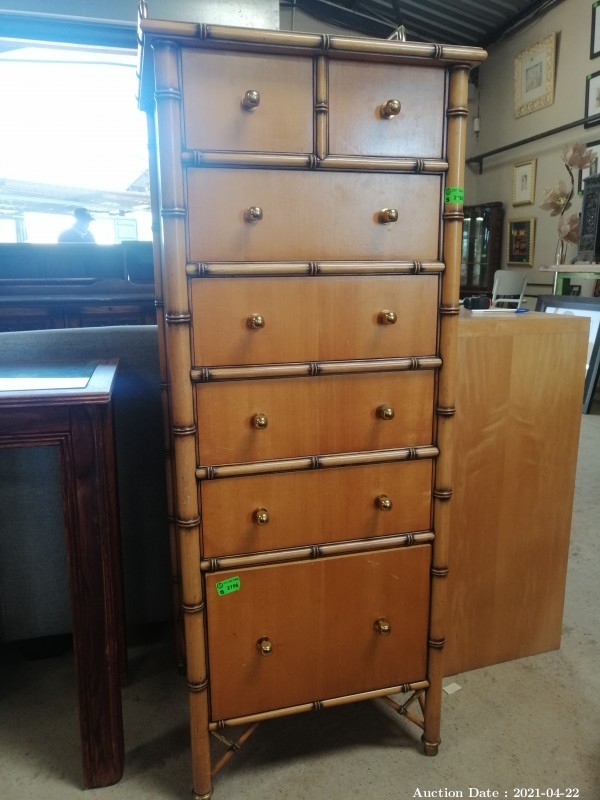 321 Tall Drawer Unit with Bamboo Edging