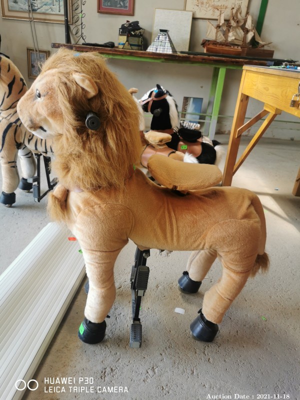 388 - Ride-on Plush Lion with Wheels