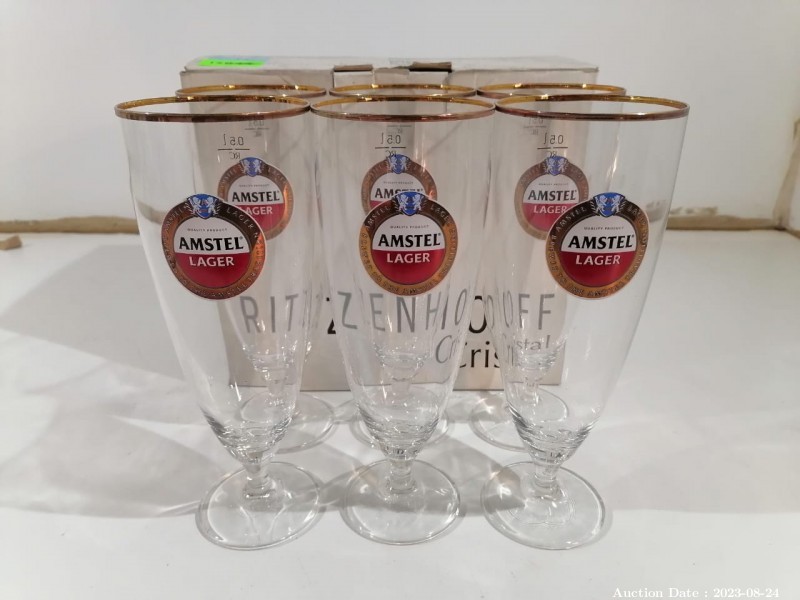 3740 - 6 Amstel Beer Glasses