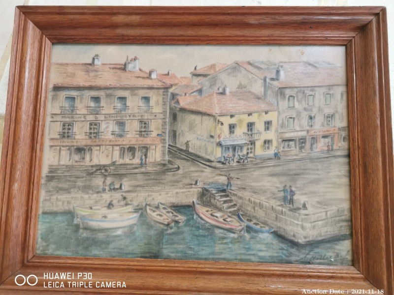 377 - Vintage City Scene in Chalk/Pastel