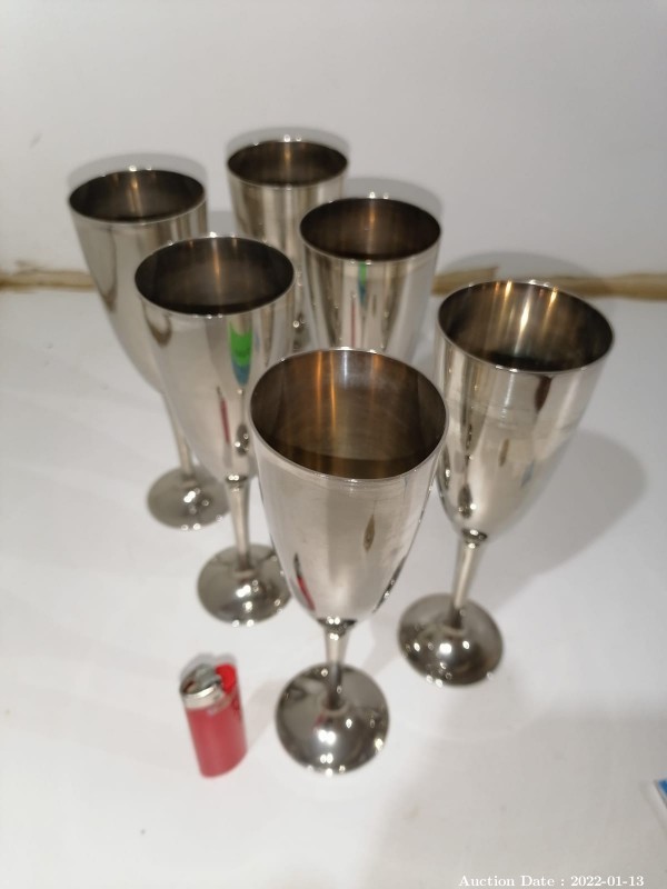 366 - 6 x Silver Plated Wine Goblets