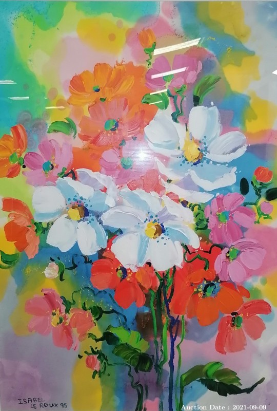 Lot 401 - \'Wildflower Bouquet\' Mixed Media by Isabel le Roux *Great Investment Piece*