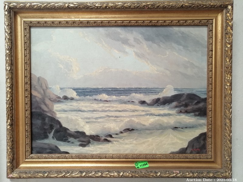 346 Beautiful Ocean Landscape signed G Catty