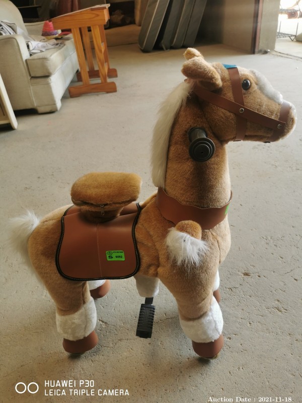 386 - Ride-on Plush Horse with Wheels