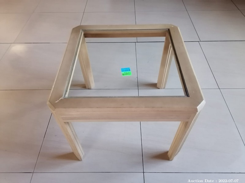2318 - Wood & Glass Side Table