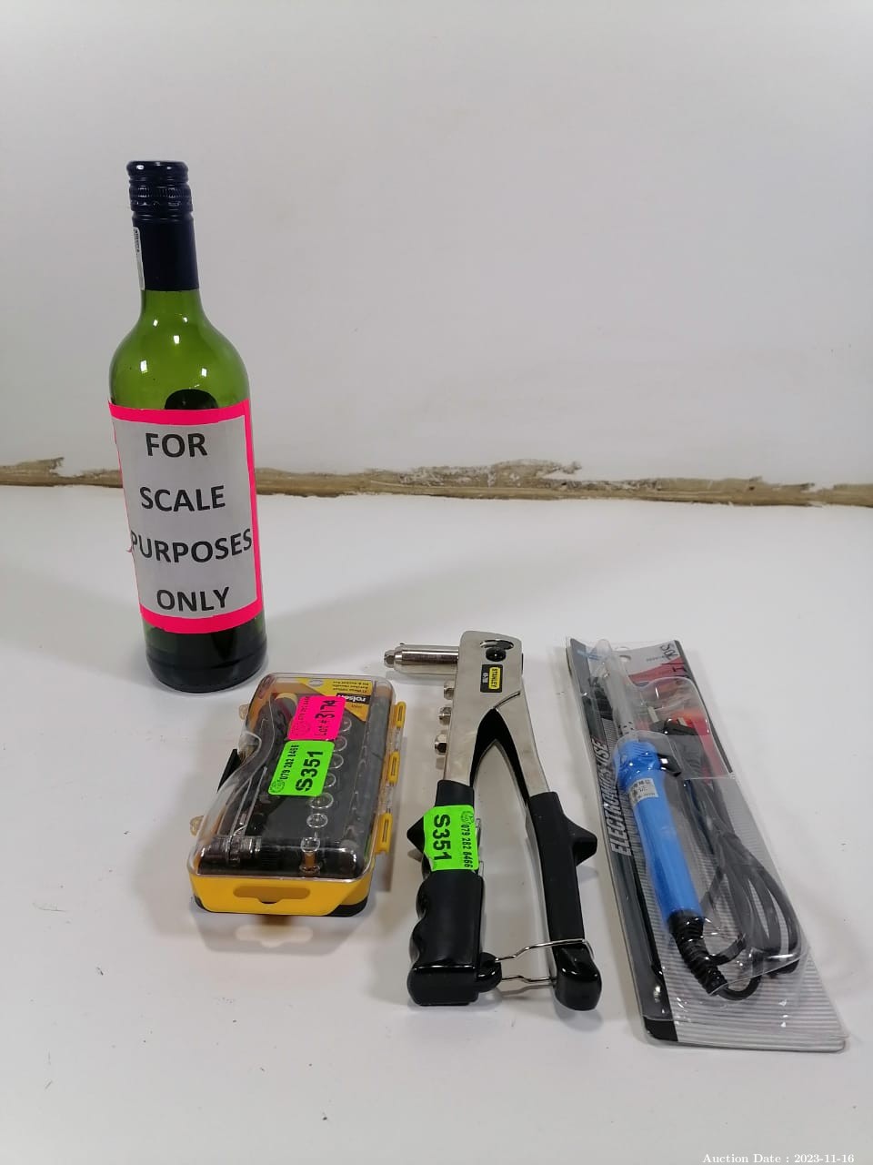 3714 - Assorted Tools:  Soldier Iron, Pop Rivet Gun, Socket Set