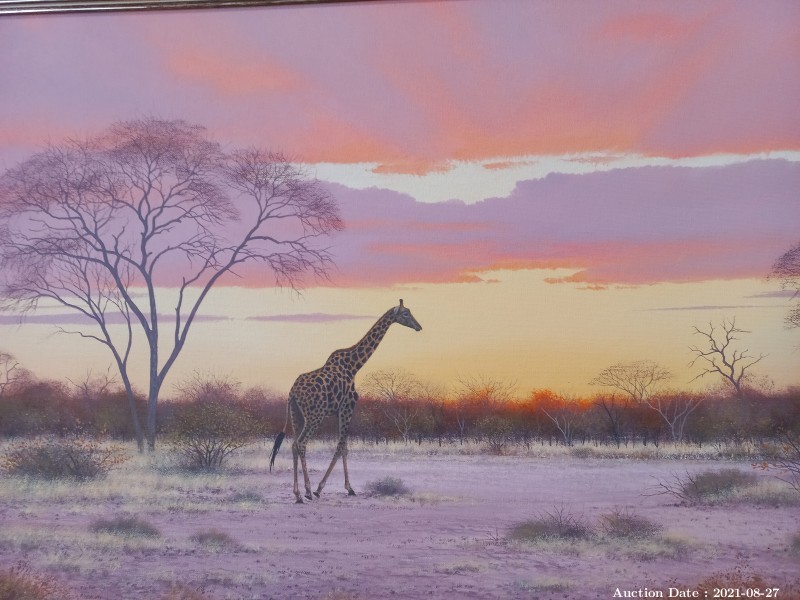 Lot 503 - \'Giraffe\' Oil on Board by Wim Kosch