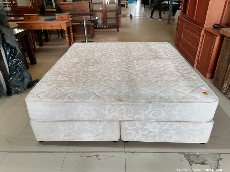 5129 - 2 Single Bases with a King Size Mattress - Extra Length