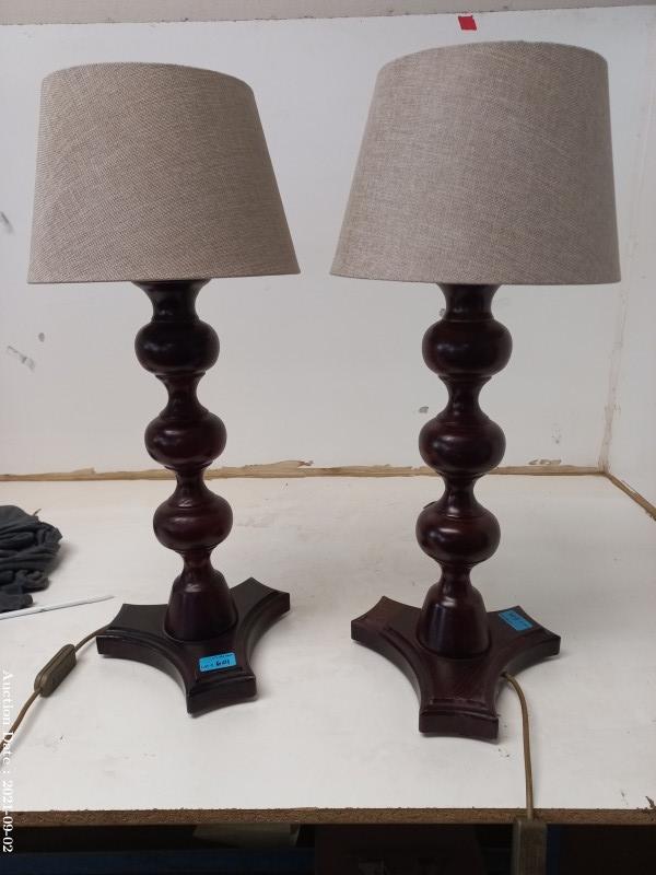 601 - Pair of Lamps with Turned Bases