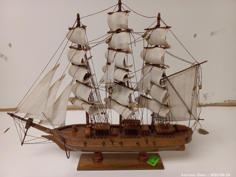 303 - Hand-made Wooden Model Ship