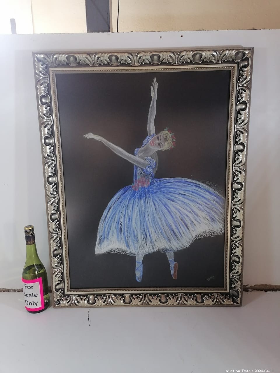 6554-Ballerina Challe Drawing In Frame