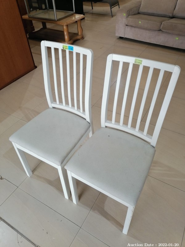 389 - Two Cottage-Style Chairs with Cushioned Seats