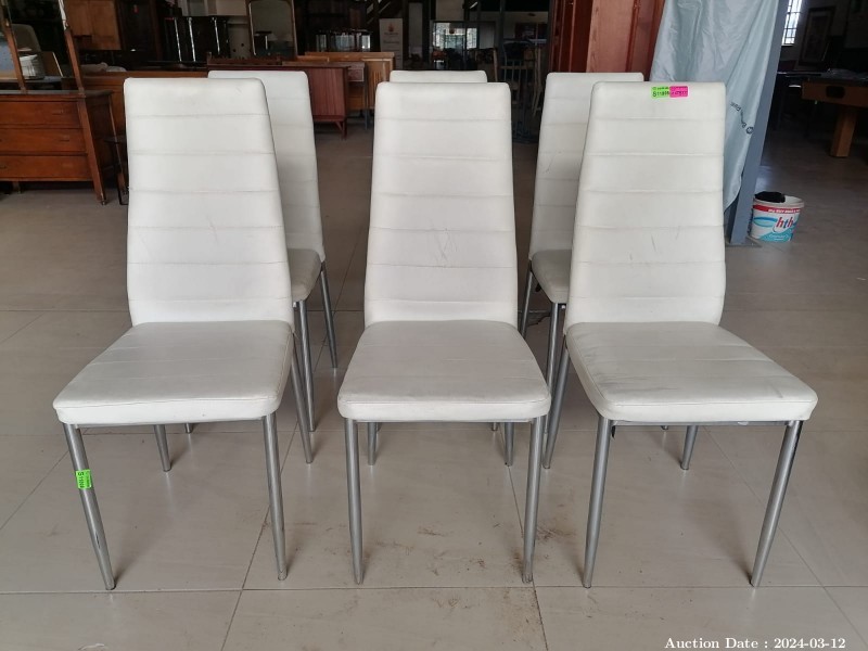 Lot 5835 - Set of 6 White Dining Chairs