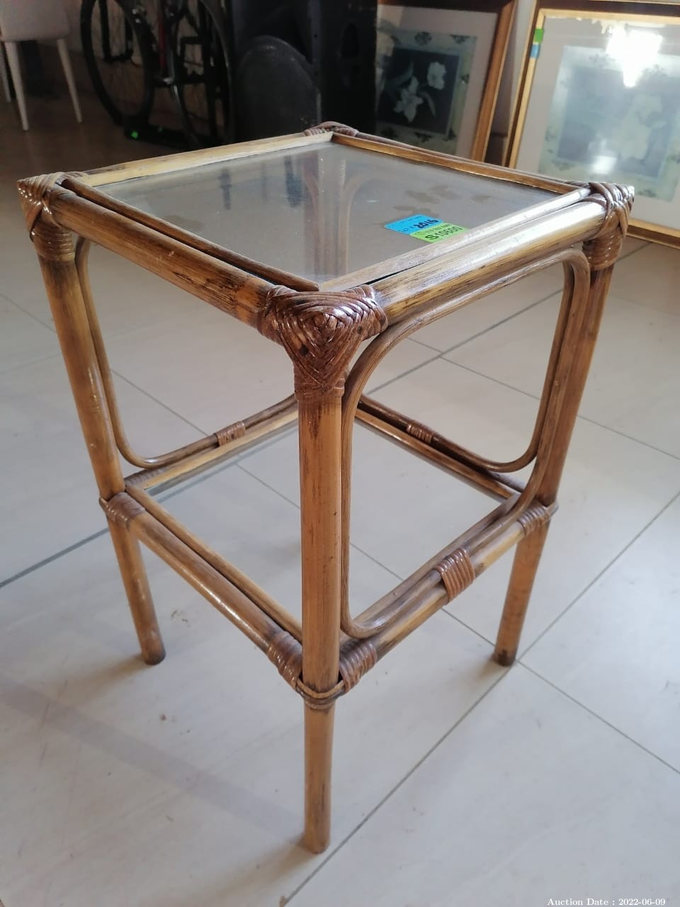2016 - 1 x Cane & Glass Side Table