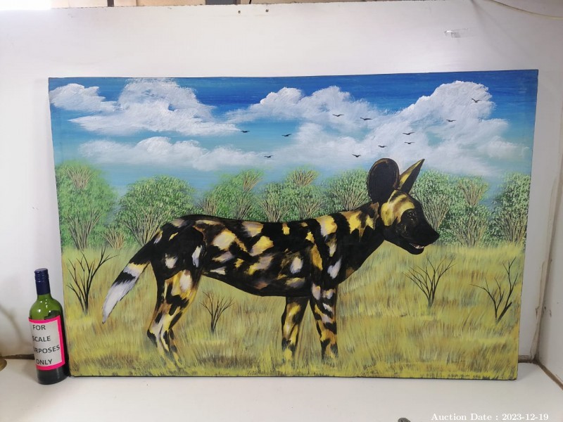 4248 - Oil Painting of Wild Dog - No Signature